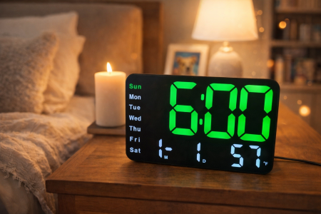 ⏰ ساعة رقمية بتصميم منزلي عصري