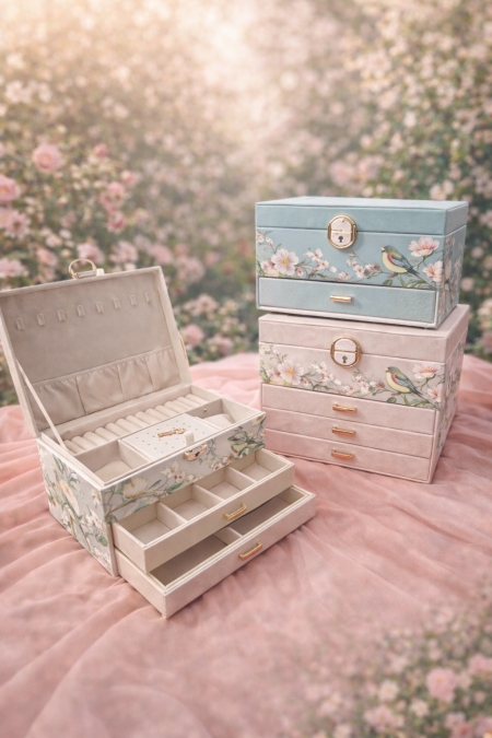 ✨ صندوق مجوهرات أنيق… لأن تفاصيلك تستحق الفخامة