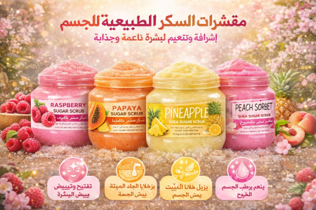 مقشرات السكر الطبيعيه للجسم <br> <span class='text-color-warm'>سيتوفر قريباً</span>