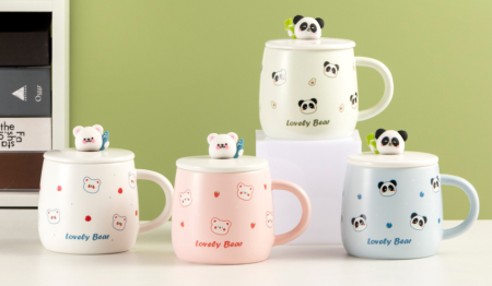 أكواب خزفية بتصميم لطيف