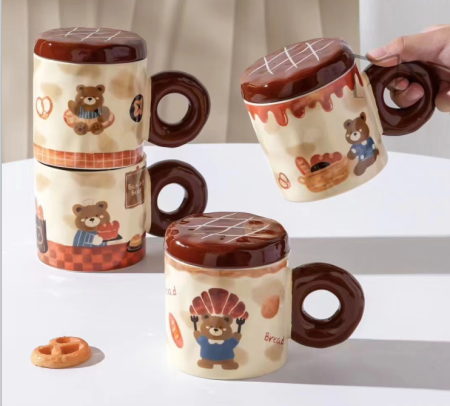 أكواب خزفية بتصميم قطّة لطيف ومرح