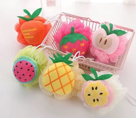 ليف استحمام (ليفة جسم) بتصميم فواكه 🍓🍍🍉